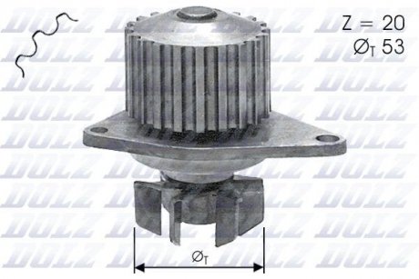 Водяний насос CITROEN Ax (ZA-_) BERLINGO (MF) BX (XB-_) C15 (VD-_) XSARA (N1)/ PEUGEOT 106 I (1A, 1C DOLZ C110