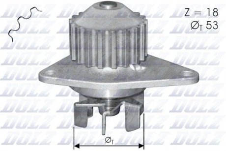 Водяний насос CITROEN BERLINGO (MF)C2 C3 XSARA (N1, N2) / FORD FOCUS (DNW) / PEUGEOT 106 Mk II (1) 2 DOLZ C114