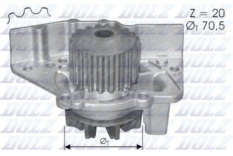 Водяний насос CITROEN BERLINGO (MF, M_) DISPATCH JUMPER (230P) JUMPY (U6U) SYNERGIE (22, U6) XANTIA DOLZ C119