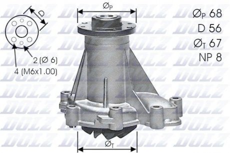 Водяний насос MB 190 (W201) C-CLASS (W202) E-CLASS (W124) E-CLASS Break (S124) G-CLASS (W460, W461, DOLZ M176