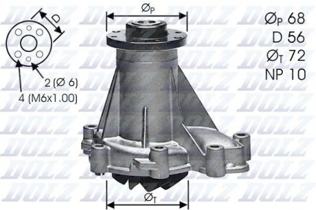 Водяний насос MB C-CLASS (W202) C-CLASS Break (S202) E-CLASS (W124, W210) E-CLASS (S210) G-CLASS (W4 DOLZ M276