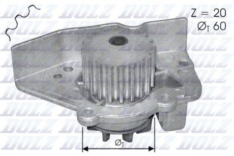 Водяний насос CITROEN BERLINGO (MF) BX (XB-_) SYNERGIE (22, U6) XANTIA (X1, X2) XSARA (N1, N2) ZX (N DOLZ N405