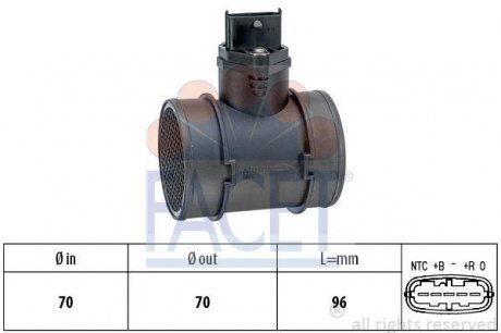 Расходомер воздуха (5 конт.) Combo 1.7Di/DTi 01- (48/55kw) (10.1155) FACET 101155