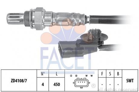 Датчик кисню (лямбда-зонд) Logan 06-/Clio 01- 1.2-1.6 (10.8169) FACET 108169