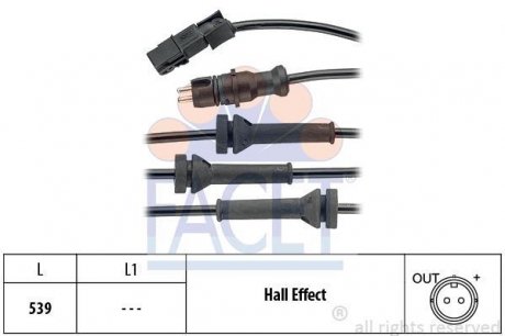 Датчик ABS MEGANE II, SCENIC II, GRAND SCENIC II 1.4-2.0 02-05 передн. (21.0 FACET 210054