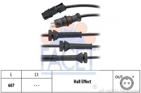 Датчик ABS Renault ESPACE IV, LAGUNA II, VEL SATIS 02- перед Л/Пр (21.0069) FACET 210069