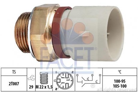 Датчик вмикання вентилятора FACET 7.5674