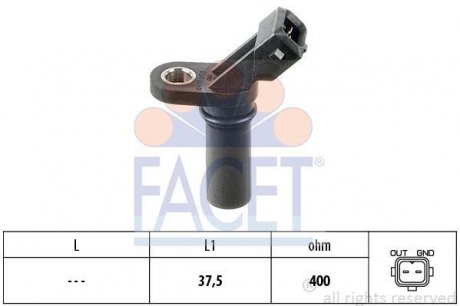 Датчик оборотов коленвала Ford Transit 2.0-2.3 i (94-) FACET 9.0188