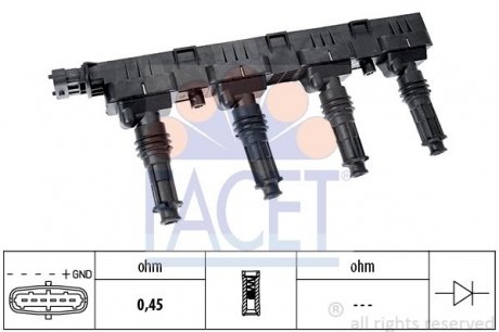 Катушка зажигания FACET 9.6300