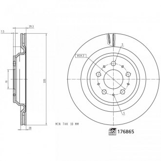 Гальмівний диск TESLA Model 3 "R D=335mm "17>> FEBI BILSTEIN 176865