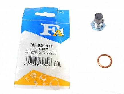 Пробка піддону + ущільнювач FA1 Fischer Automotive One (FA1) 153.520.011