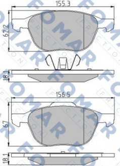 Колодки тормозные дисковые FOMAR FO 914581