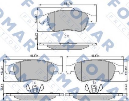 Колодки гальмівні дискові FOMAR FO 931481