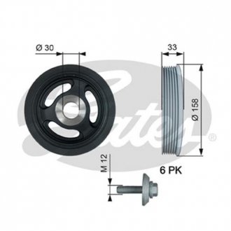 Шків ременя генератора Gates TVD1061A