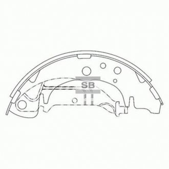 Комплект тормозных колодок из 4 шт. Барабанов Hi-Q (SANGSIN) SA020