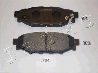 Колодки тормозные дисковые Subaru Outback (bl, bp) 2.0 (08-09),Subaru Outback (bl JAPKO 51704