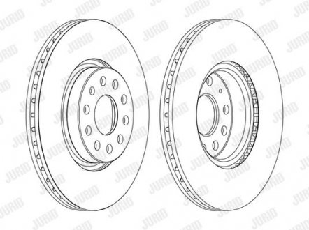 Гальмівний диск передній Audi A3, TT / Seat Leon / VW Golf, Passat, Skoda, Octavia Jurid 562387JC1