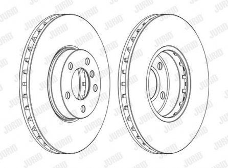 Тормозной диск передний BMW X5, X6 / Toyota Corolla Jurid 562691JC1