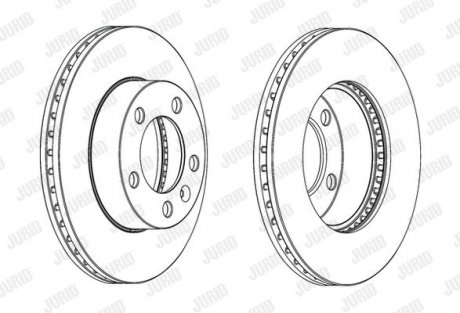 Тормозной диск передний Renault Master Opel Movano Nissan NV400 Jurid 562713JC1