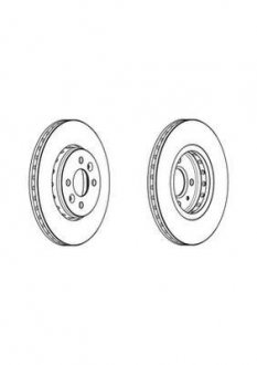 Тормозной диск передний Renault Captur I, Clio V, Dokker, Kangoo, Lodgy, Megane I, II, Scenic I, Tw Jurid 562959JC