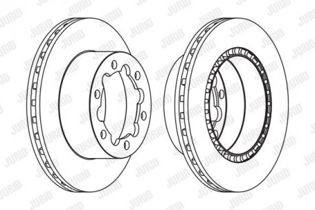 Гальмівний диск задній Mercedes Sprinter / VW Crafter (2006->) Jurid 569138J