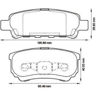 Гальмівні колодки задні Jeep Compass/Patriot Mitsubishi Lancer/OutLander Dodge Caliber Jurid 572547J