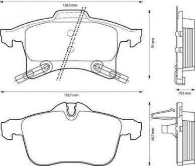 Гальмівні колодки передні Opel Astra, Corsa, Combo, Zafira Jurid 573153J