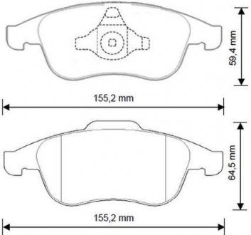 Гальмівні колодки передні Renault Captur, Clio, Duster, Fluence, Megane, Scenic, Zoe / Nissan / Daci Jurid 573268J