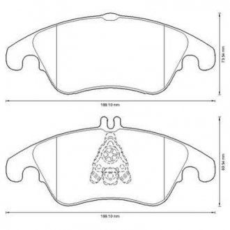 Гальмівні колодки передні Mercedes C-Class (W204, S204), CLS (C218, X218), E-Class (W212, S212), SLK Jurid 573291J