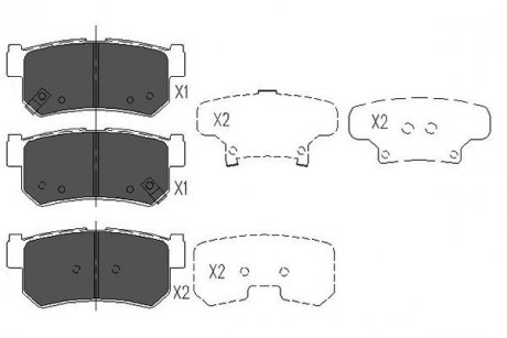 Комплект гальмівних колодок PARTS KAVO KBP-7501