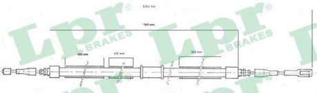 Трос ручного гальма LPR C0039B