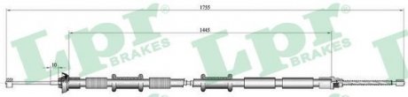 Трос ручника FIAT DOBLO Cargo (223) 01-н.в. LPR C0169B