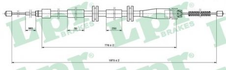 Трос гальма стоянки задній RENAULT KANGOO(KW0/1_) 08-н.в.,,KANGOO Express (FW0/1_) 13-н.в. LPR C1664B