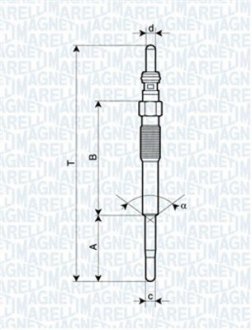 UY12A Свеча накала MAGNETI MARELLI 062900080304