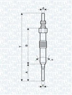 Свеча накаливания MAGNETI MARELLI 062900089304 (фото 1)