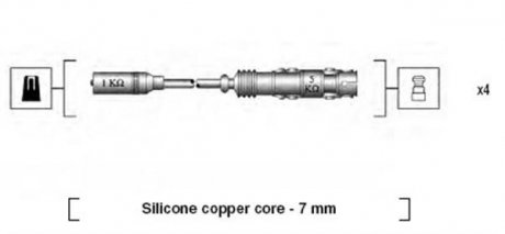 MSK760 К-т проводов зажигания MAGNETI MARELLI 941175190760