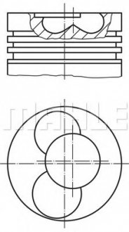 Поршень з кільцями MAHLE / KNECHT 030 86 02