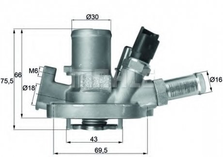 Термостат Behr G.1088.80 ALFA-ROMEO/ FIAT MAHLE / KNECHT TI15180