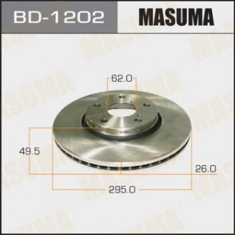 Диск гальмівний передній Toyota Auris (06-), Avensis (11-) (Кратно 2 шт) MASUMA BD1202