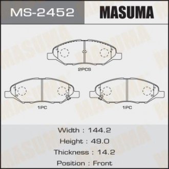 Колодка тормозная передняя Nissan Note (05-12), Tida (04-12) MASUMA MS2452