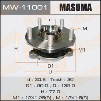 Ступиця колеса переднього у зборі з підшипником Toyota Auris (06-15), Avensis (08-15), Corolla (06-13), RAV 4 (05-) MASUMA MW11001