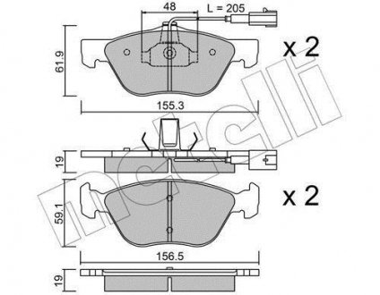 Комплект гальмівних колодок Metelli 22-0083-0