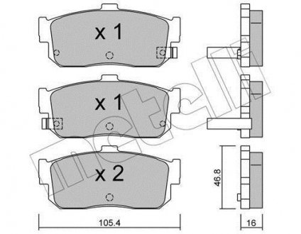 Комплект гальмівних колодок Metelli 22-0193-1