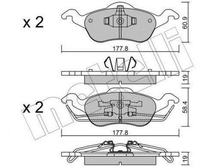 Комплект гальмівних колодок Metelli 22-0291-0