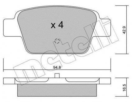 Комплект гальмівних колодок Metelli 22-0323-0