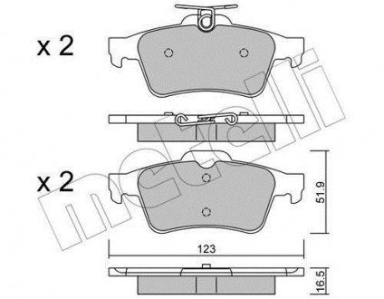 Комплект гальмівних колодок Metelli 22-0337-1