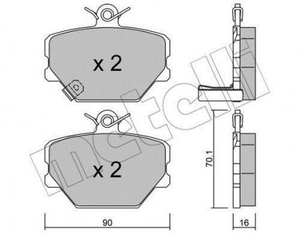 Комплект гальмівних колодок Metelli 22-0341-0