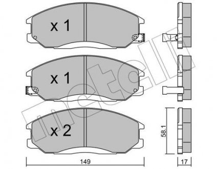 Комплект гальмівних колодок Metelli 22-0364-0