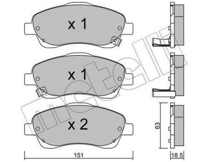 Комплект гальмівних колодок Metelli 22-0450-0