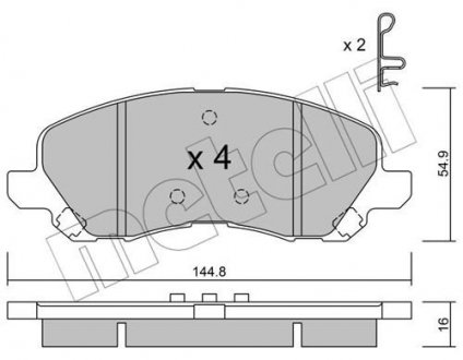 Комплект гальмівних колодок Metelli 22-0481-0